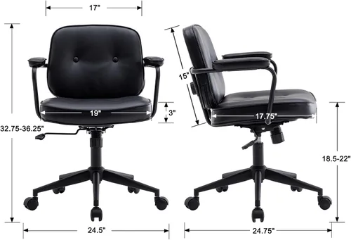 Vista 2 de Ya-Home Silla de escritorio giratoria moderna con reposabrazos, cómoda silla de computadora de altura ajustable con ruedas, silla de escritorio