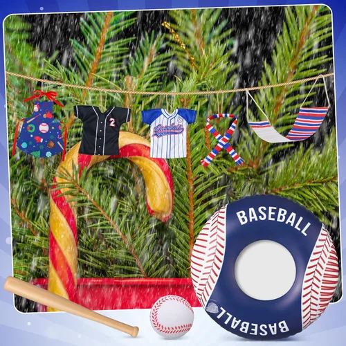 Vista 5 de 1 juego de accesorios de muñeca de Navidad 2025, incluye delantal, sombrero de chef, hamaca, columpio, saco de dormir, bata de baño, suéter