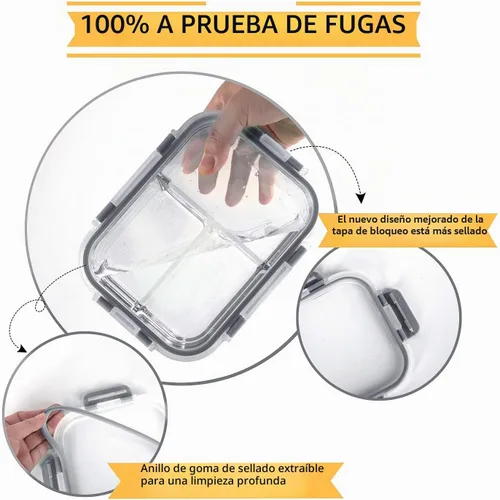 Vista 3 de Paquete de 8 recipientes de vidrio de borosilicato de 36 onzas, 3