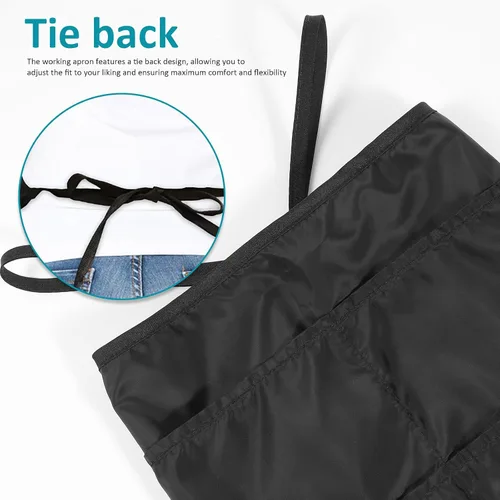 Vista 7 de Adjustable Multi-pocket Cleaning Apron for Men and Women Sturdy Hair Stylist and Workshop Apron with Tie Back Water-resistant Kitchen for Home Use