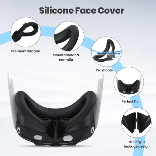 Vista 6 de KANG YU Funda de transporte rígida compatible con MetaOculus Quest 3, juegos de bolsas de transporte con cómoda correa para la cabeza, cubierta