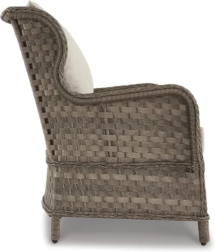 Vista 3 de Signature Design by Ashley Clear Ridge - Sillón acolchado de mimbre tejido a mano para exteriores, 2 unidades, marrón claro