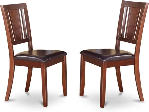 Vista 7 de East West Furniture DUC-BLK-LC Dudley - Sillas de comedor tapizadas de piel sintética, juego de 2, color negro