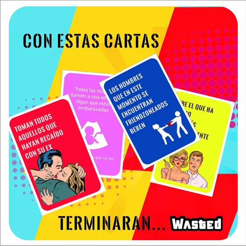 Vista 6 de WASTED - El juego de fiesta de Happy Ending Games - Tarjetas de juego - Juego de mesa de desafíos (versión en español)