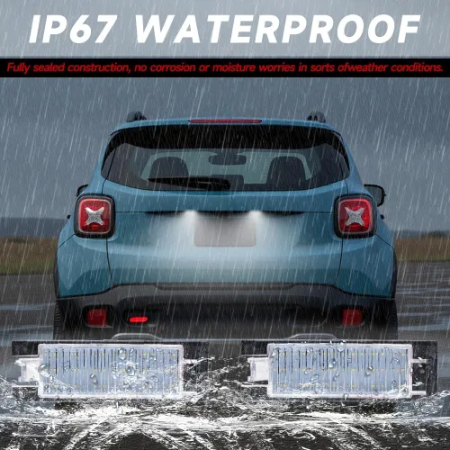 Vista 5 de nsautolighting Ensambles de luz LED para placa de matrícula para Jeep Renegade 2015 2016 2017 2018 2019 2020 2021, lámpara de etiqueta trasera