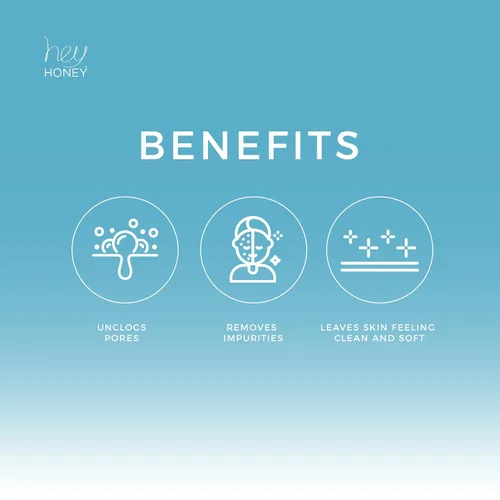 Vista 3 de Hey Honey Skincare Be Clear - Rutina de acné Lavado facial de limpieza activo diario Jóvenes y adultos jóvenes, propenso a manchas propóleo