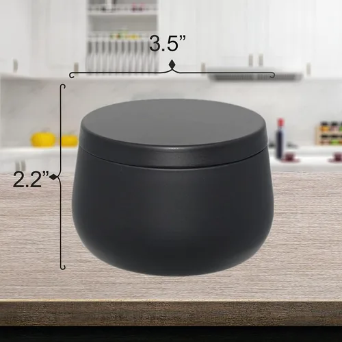 Vista 4 de 24 latas de velas de 8 onzas con tapas, tarros de velas negras, latas de velas a granel para hacer velas, tarros de fabricación de velas