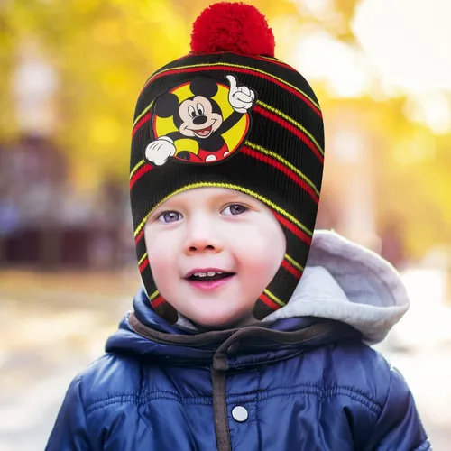 Vista 2 de Disney boys Winter Hat and Mitten Set, Mickey Mouse Toddler Beanie for Ages 2-4