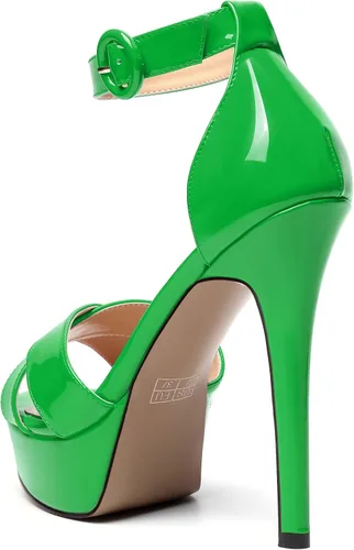 Vista 63 de MODENCOCO Sandalias de boda con correa de tobillo sexy para mujer, con plataforma y puntera abierta, tacón de aguja y tacón alto, zapatos de vestir
