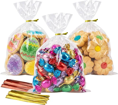 Vista 8 de Morepack Bolsas para barra de pretzel, 2 x 10 pulgadas, 200 bolsas individuales de pretzel con lazos