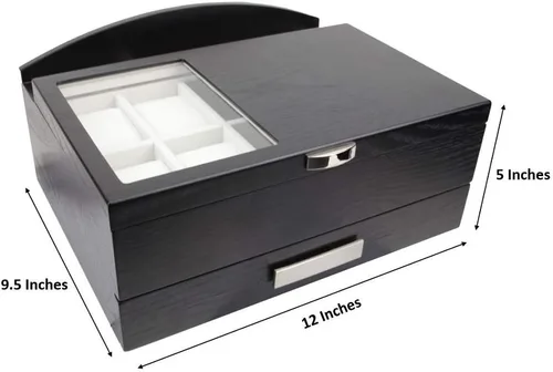Vista 5 de Alta calidad Executive Man 's Valet de madera caja de almacenamiento