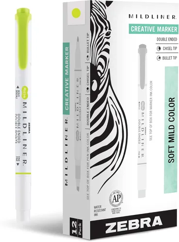 Vista 21 de Zebra Pen Mildliner - Resaltadores de doble punta, puntas anchas y finas, ideales para resaltar la Biblia, sin sangrado, suministros escolares