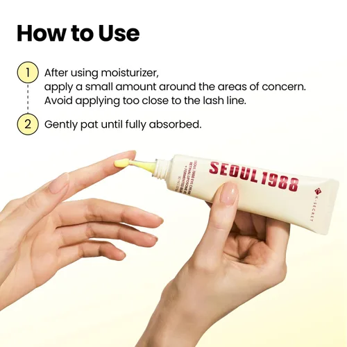 Vista 7 de K-SECRET SEOUL 1988 Crema de ojos retinianos Liposoma retinal 4% para el cuidado de ojeras y patas de gallo niacinamida, bakuchiol y frijol