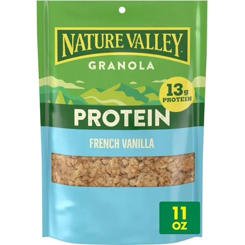 Vista 12 de Nature Valley Granola proteica, sabor a pan de plátano, bolsa resellable para aperitivos, 11 onzas