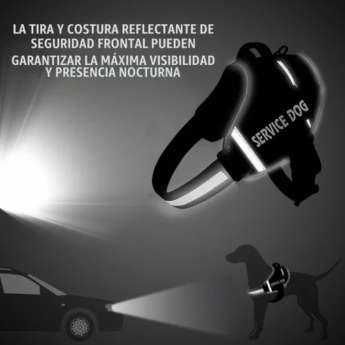 Vista 3 de JSXD - Arnés para perro, sin tirones, con asa ajustable, para exteriores, chaleco de nailon reflectante 3M, fácil control del perro, para razas Negro