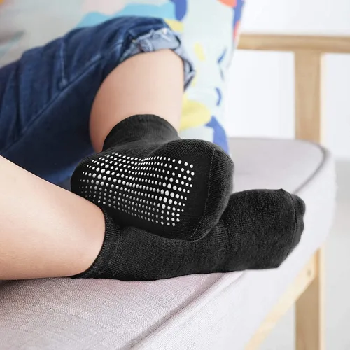 Vista 5 de 6 pares de calcetines antideslizantes y cálidos con puños para bebés, niños y niñas