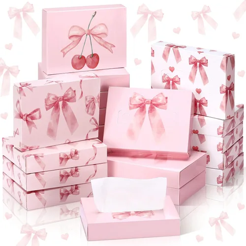 Vista 8 de TaoBary 24 paquetes de flores pequeñas cajas de pañuelos faciales para automóvil, paquetes de pañuelos desechables de pañuelos, cubos de pañuelos