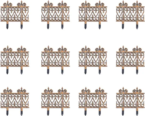 Vista 2 de PP Garden Fence Insert Plastic Fence Garden Picket Fence Bordes Césped Parterres Plantas Fronteras Decorativas Jardín Patio Productos al aire libre