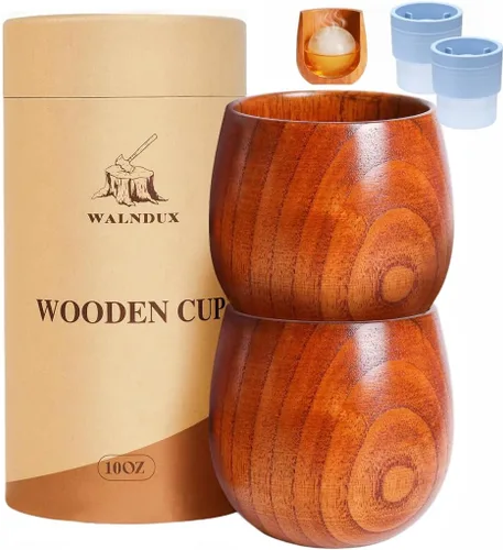 Vista 8 de Juego de tazas de whisky, regalos de bourbon para hombres, taza de madera acabada a la antigua, gran regalo de taza para hombres, papá o hermano
