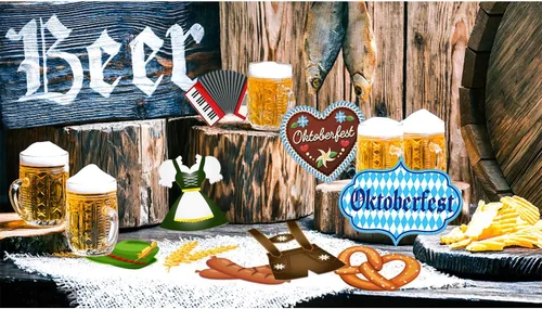 Vista 5 de 2 pancartas de Oktoberfest, guirnalda de Oktoberfest, bandera bávara, cartel de banderines de Oktoberfest, telón de fondo, accesorios de cabina