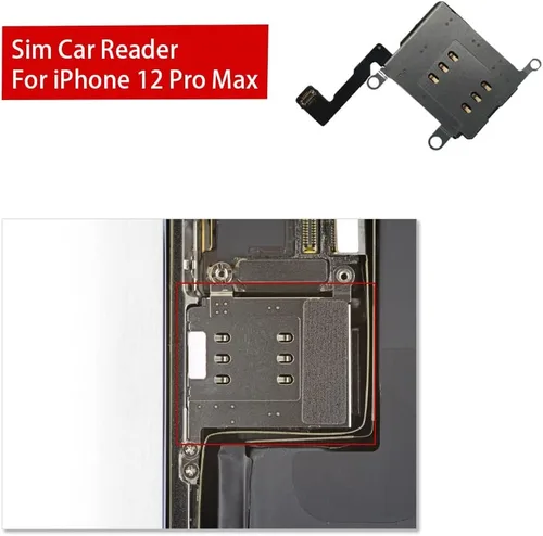 Vista 3 de Módulo de reemplazo del soporte de la ranura del cable de la flexión del lector del coche de Sim para el iPhone 12 Pro Max
