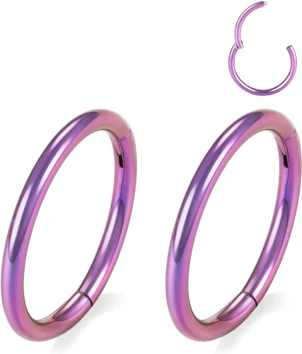 Vista 26 de GAGABODY 2 piercings para la nariz, calibre 20G, 18G, 16G, 14G, 12G, 10G, 8G, acero quirúrgico, tabique, cartílago, hélice, trago, concha, daith