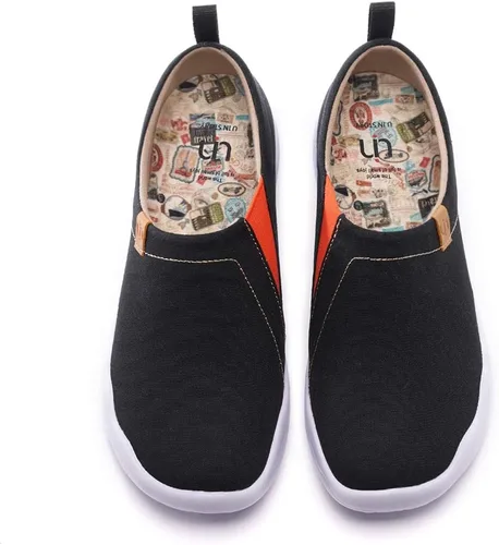 Vista 24 de UIN Zapatos de viaje para caminar para hombre, sin cordones, de lona, informales, ligeros, cómodos y modernos, diseño de perritos felices Ahhhhh