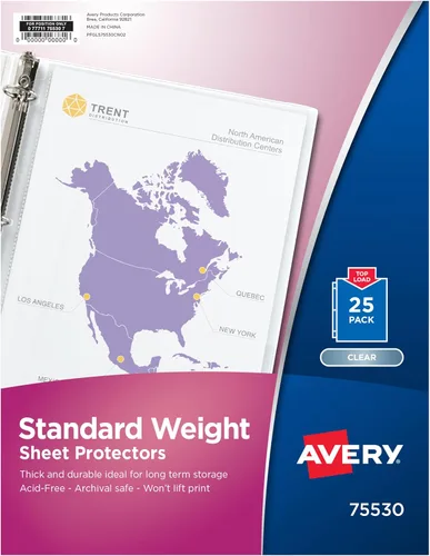 Vista 10 de Avery Protectores de hojas de peso estándar transparentes, carga superior, 10 protectores de documentos (75540)