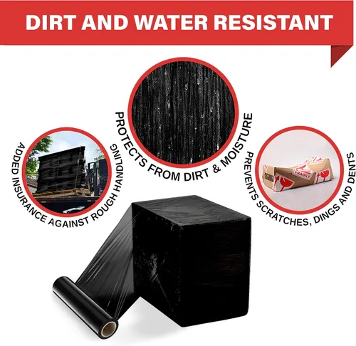 Vista 6 de Stretch Wrap - Rollos de plástico transparente para palé de plástico, resistente, 18 x 11 pulgadas, calibre 80 (grosor de 20 micras), autoadhesivo