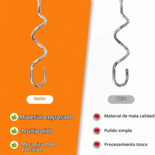 Vista 3 de 2 piezas de gancho de masa para batidora de mano, accesorios de acero inoxidable compatibles con batidora de mano kitchenAid, accesorios de repuesto