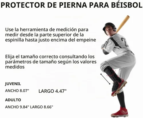 Vista 2 de Protector de pierna de bateador, espinilleras de béisbol, protector de piernas de sóftbol para jóvenes y adultos