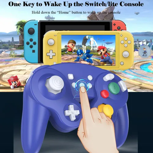 Vista 2 de EXLENE Gamecube Controller Switch, Wireless Switch Pro Controller for Nintendo SwitchLitePCAndroidIosSteam, Support Wake Up, Motion, Adjustable