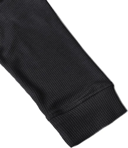 Vista 6 de Camiseta de punto gofre para hombre, camiseta casual de manga larga con cuello redondo, ropa de verano para hombre, camisa clásica básica sólida