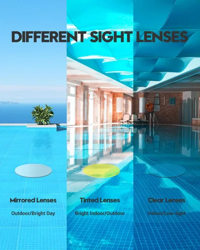 Vista 7 de Gafas de natación: paquete de 2 gafas de natación antivaho, sin fugas, protección UV, para adultos, hombres, mujeres, jóvenes