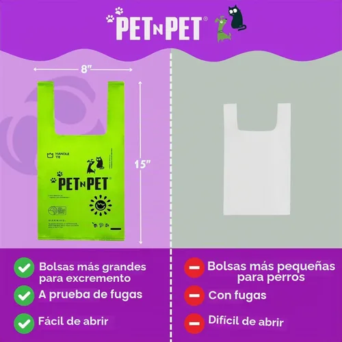 Vista 2 de PET N PET Bolsas de basura para perros perfumadas de lavanda, 200