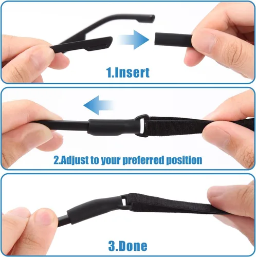 Vista 4 de Enenfly Adjustable Glasses Straps - 3 Pack No Tail Eyewear Retainer for Men, Women, Kids – Fits Eyeglasses & Sunglasses