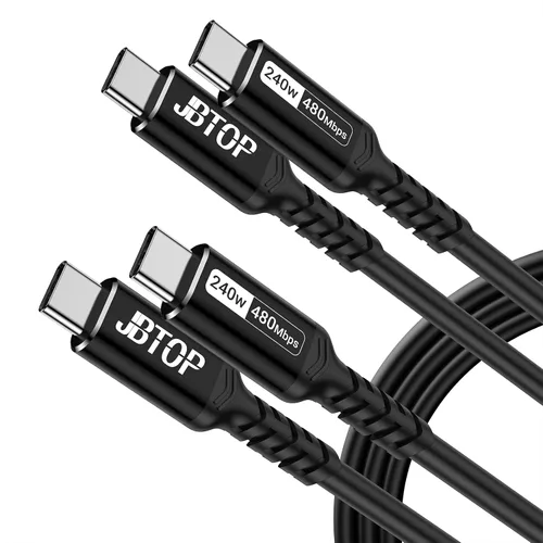 Vista 8 de Cable USB C a C corto (1 pie, 2 paquetes) Cable USB C de carga rápida