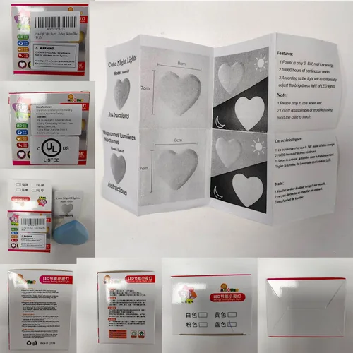 Vista 8 de Lindas luces nocturnas, luz nocturna de forma de corazón para guardería con sensores de luz, sensor automático de anochecer a amanecer, suave blanco
