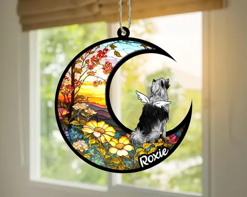 Vista 773 de LOVELYPOD Adorno de Navidad personalizado para perro Basset Hound (marrón) Basset Hound (marrón) adorno para atrapasoles de perro, razas de perros