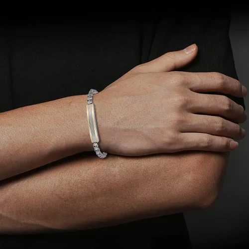 Vista 4 de Van Heusen Pulsera de identificación de cadena de acero inoxidable para hombre