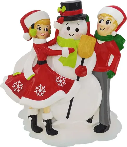Vista 4 de Adorno personalizado para árbol de Navidad 2023 – Adorno de Navidad personalizado para familia de muñeco de nieve – Adorno decorativo de familia