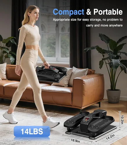 Vista 5 de Portable Under Desk Elliptical Machine with Wireless Remote. 12 Manual & 3 Automatic Speeds. Pedal Ellipse Leg Exerciser. Leg Exerciser While