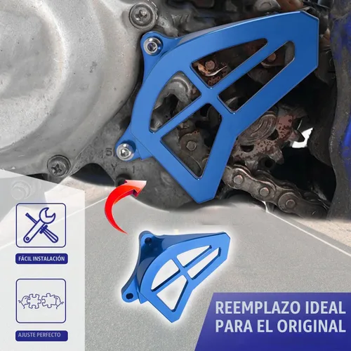 Vista 6 de Canitu Cubierta protectora del piñón delantero, cubierta de piñón de motor de aluminio billet CNC, protector de caja del motor, guard protector