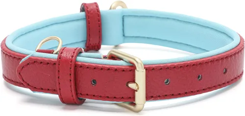 Vista 10 de collar clásico para perro de piel auténtica suave y transpirable, impermeable, para perros grandes y medianos pequeños