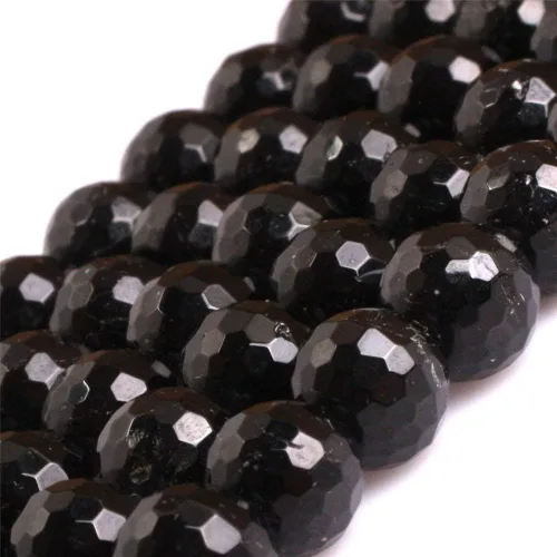 Vista 6 de Granos de piedra preciosa semipreciosa natural del grado AAA para la fabricación de la joyería 15 '' (Rondelle espinela negra/2X4MM)