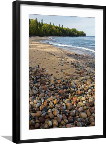 Vista 8 de ART.COM Impresiones artísticas enmarcadas para pared, Michigan, Pictured Rocks National Lakeshore, Au Sable Point and Lake Superior por Jamie & Judy