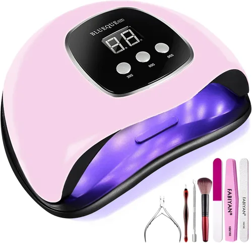 Vista 9 de BIGBEAR - Luz UV para uñas, lámpara de uñas UV LED de 48 W para esmalte de gel, secador de uñas rápido con sensor automático, 3 ajustes