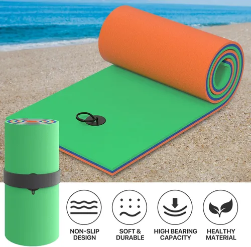 Vista 7 de MADOG - Tapete de agua flotante para exteriores de 6 x 2 pies para adultos, playa, lago, océano, piscina, tamaño grande, 3 capas, resistente a