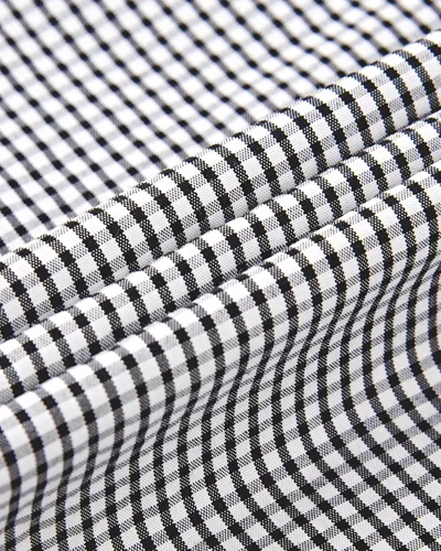 Vista 7 de Alimens & Gentle - Camisas a cuadros con botones para hombre, camisas de vestir de manga larga, de algodón, corte estándar Negro (Black Gingham)