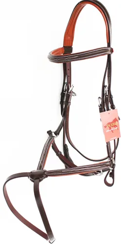 Vista 5 de Horse English Padded Leather Jumping Adjustable Figure 8 Bridle Full 803447
